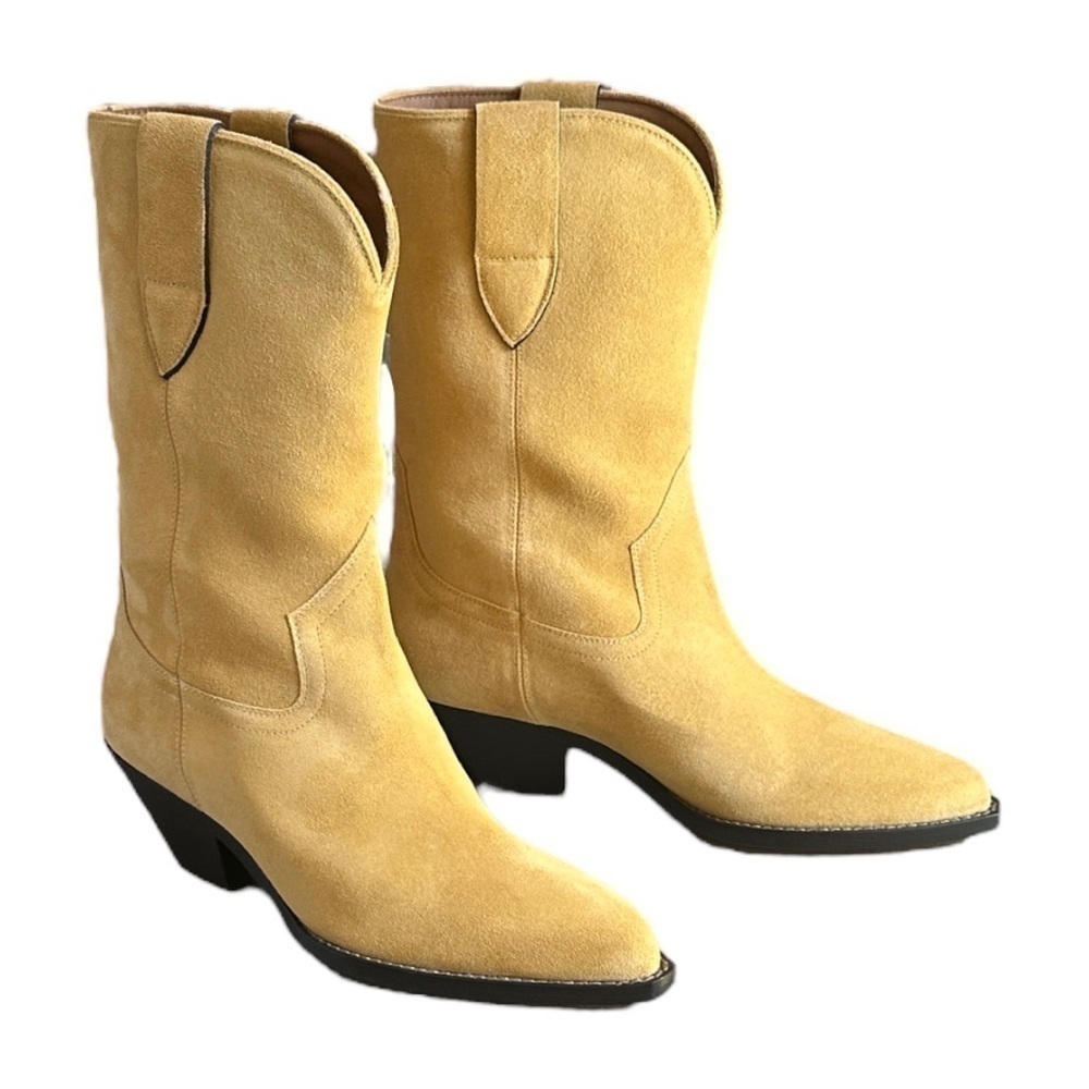 Isabel Marant Suede Twist San Cowboy Boots Duerto Style Tan Western EU 38 NIB